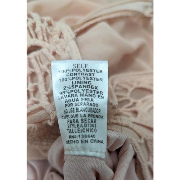 L'ATISTE On Vacation Pink / Peach Lace Crochet Cut Out Maxi Dress Size Small - Picture 14 of 14
